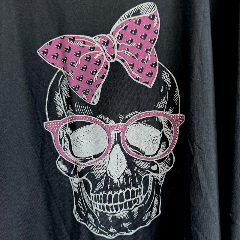 T-Shirt "SKULL" mit Glitzer, schwarz