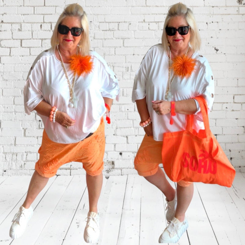 Baggy Bermuda Shorts "ROCK & ROLL"