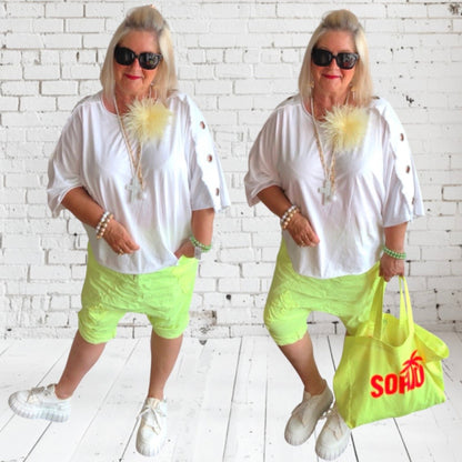 Baggy Bermuda Shorts "ROCK & ROLL"