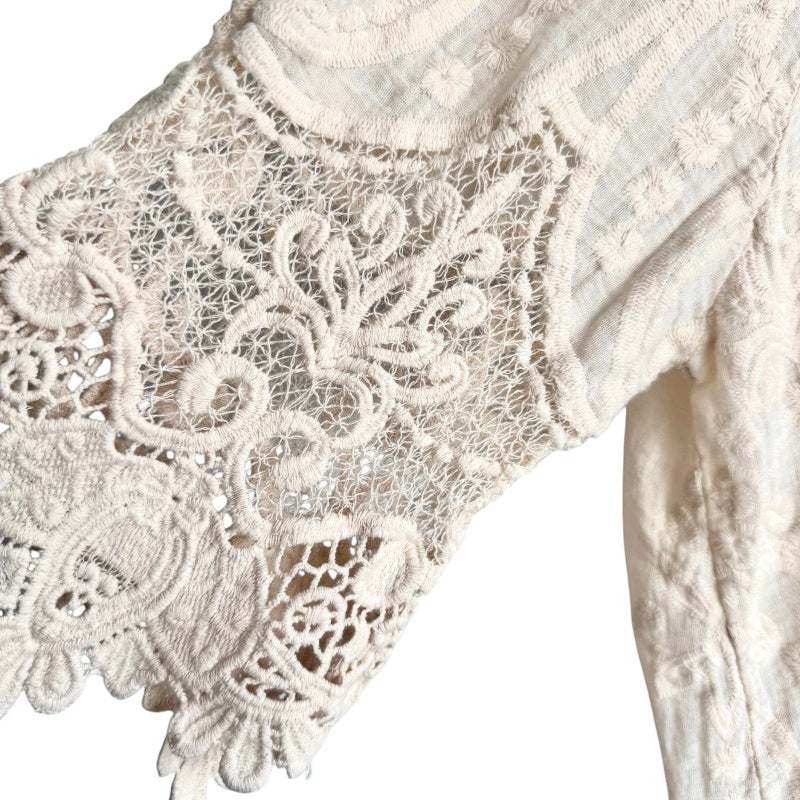 leichte Bluse "IBIZA" mit Spitze, vanille