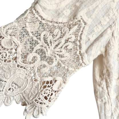 leichte Bluse "IBIZA" mit Spitze, vanille