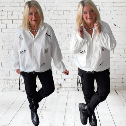 Popeline Bluse "APART" in 2 Farben