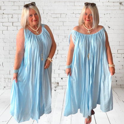 Carmen Maxikleid "PHARAOH", hellblau