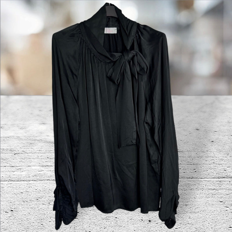 Satin Bluse "RIBBON" in 2 Farben