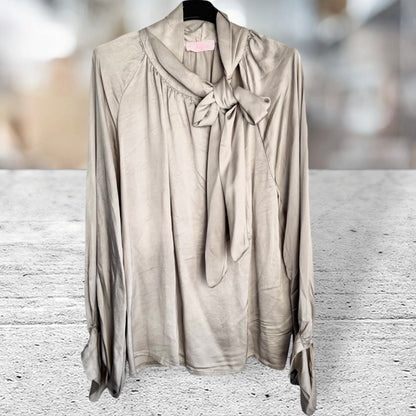 Satin Bluse "RIBBON" in 2 Farben