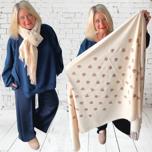 Schal "LOVELY HEART", vanille