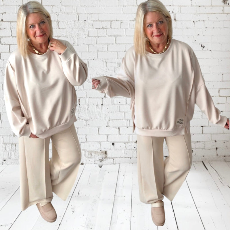 Viskose Hose "COZY" mit Biese