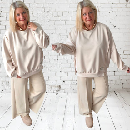 Viskose Hose "COZY" mit Biese