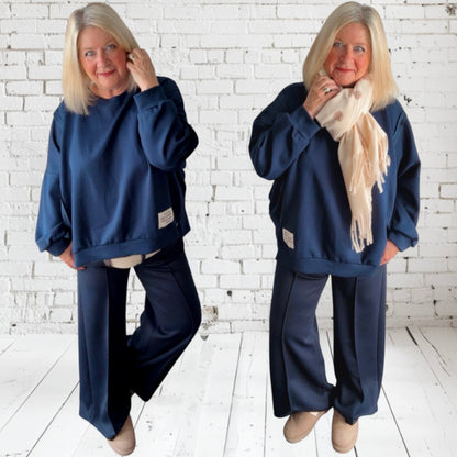 Viskose Hose "COZY" mit Biese