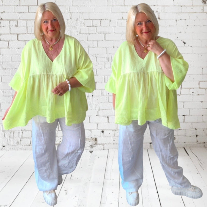 Leichte Bluse "BRUNA", neongelb