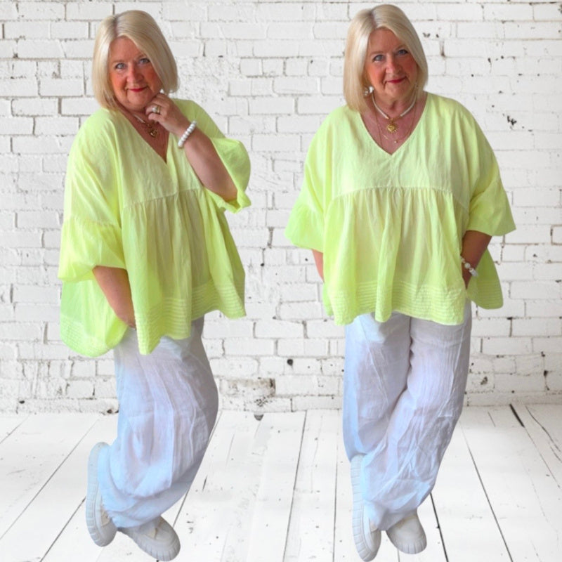 Leichte Bluse "BRUNA", neongelb