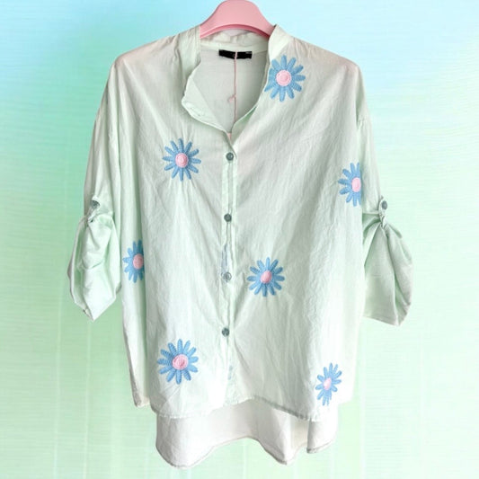 leichte Baumwoll Bluse "DAISY", mint