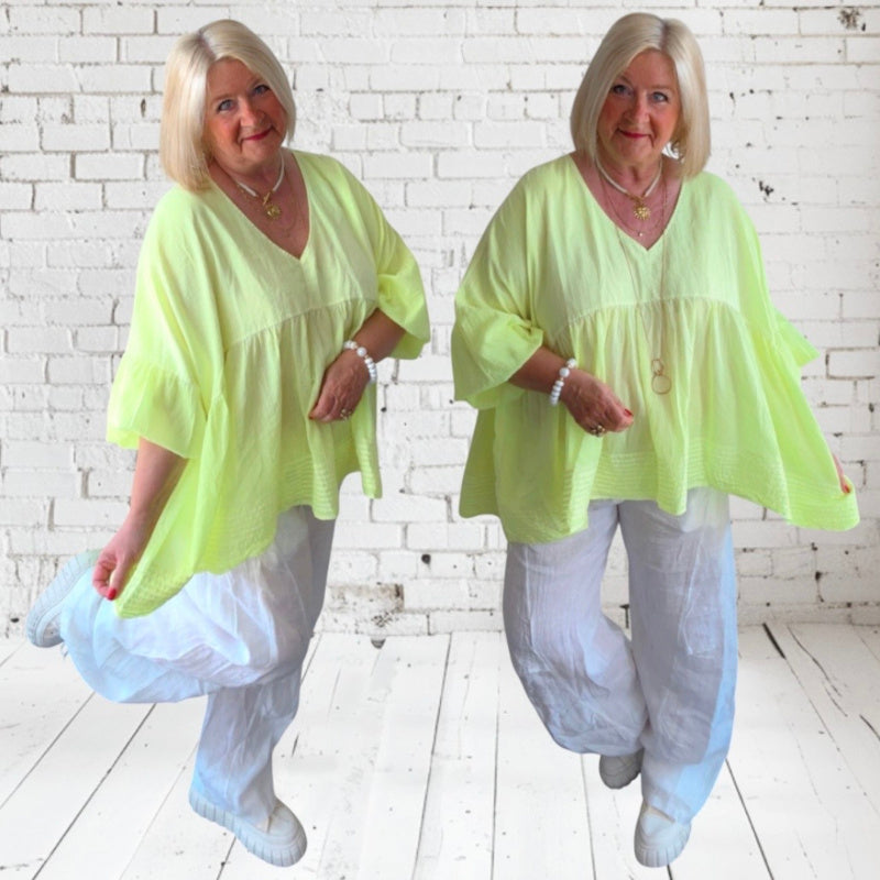 Leichte Bluse "BRUNA", neongelb