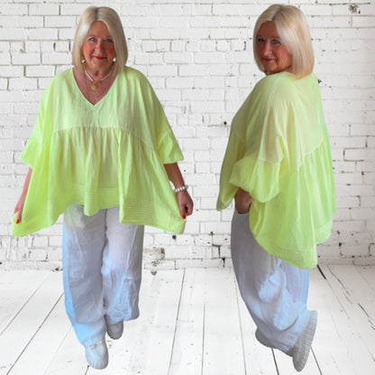 Leichte Bluse "BRUNA", neongelb