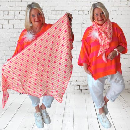 Musselin Dreiecks-Tuch "LOVELY HEARTS"