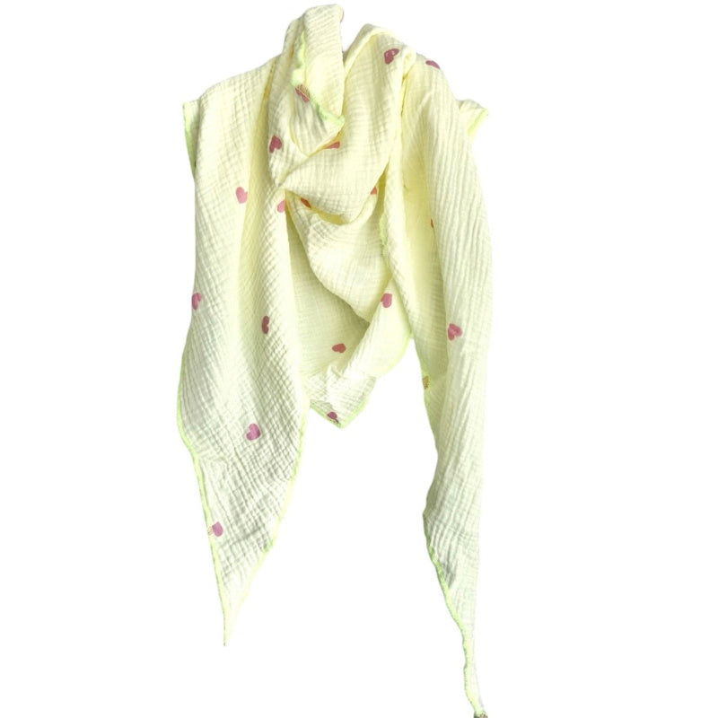 Musselin Dreiecks-Tuch "LOVELY HEARTS"