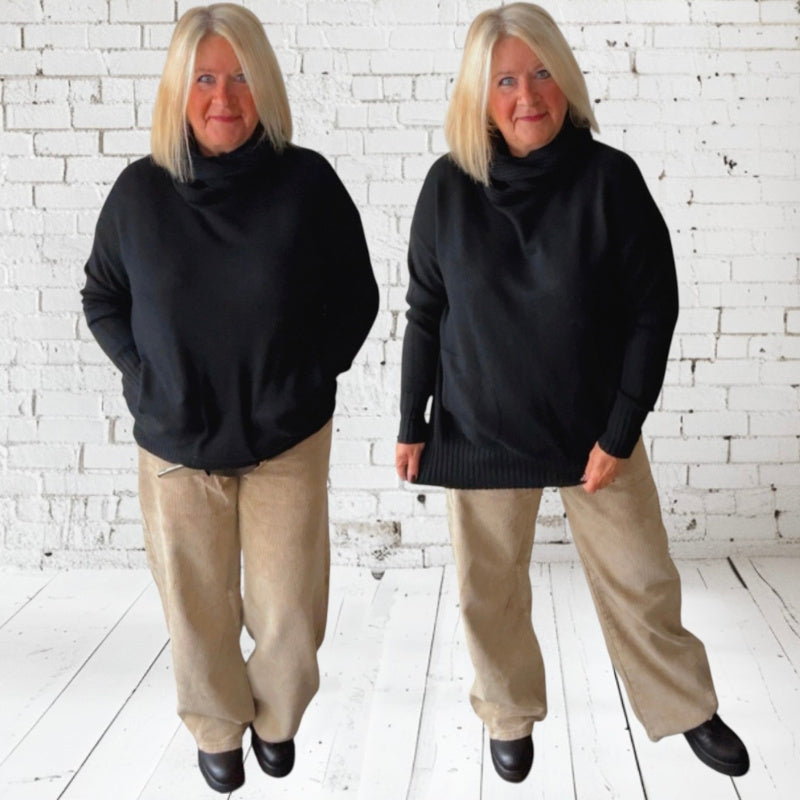 Rollkragen Pullover "MAGLIFICIO", schwarz