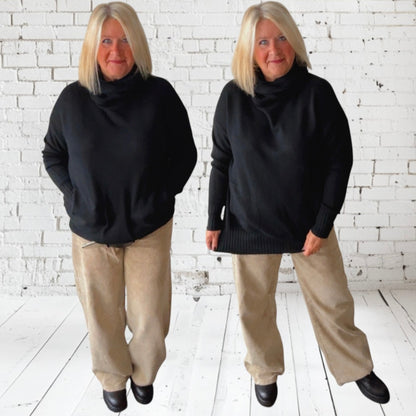Rollkragen Pullover "MAGLIFICIO", schwarz