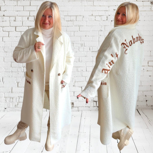 Bouclé Mantel "NOBODYS FOOL", ecru