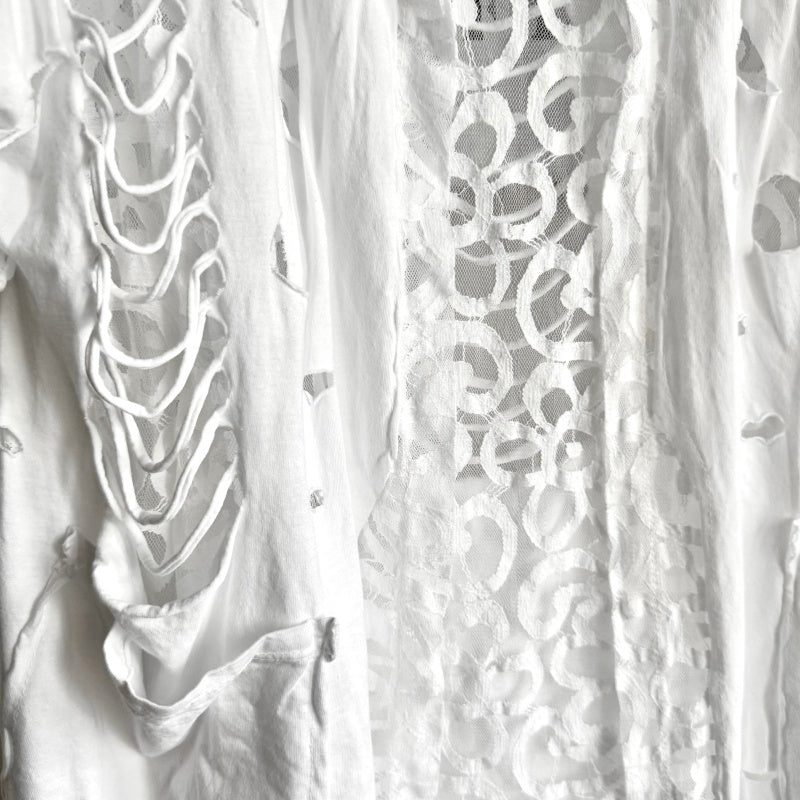 Sommermantel "LACE" mit Spitze und Kapuze, weiß