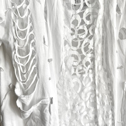 Sommermantel "LACE" mit Spitze und Kapuze, weiß