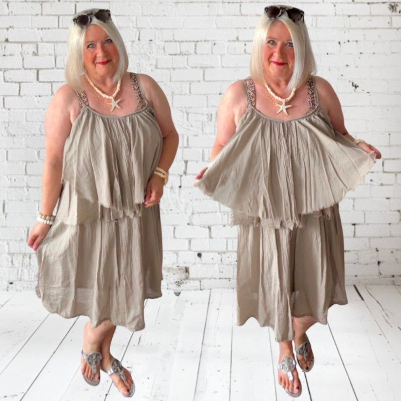 Trägerkleid "KATINKA", taupe