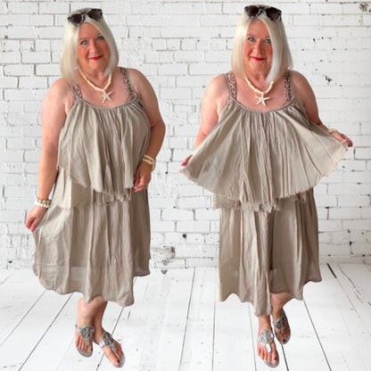 Trägerkleid "KATINKA", taupe
