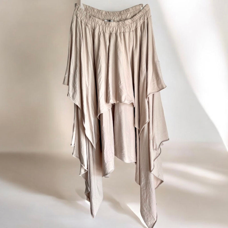Stufen Rock "TIERED", beige