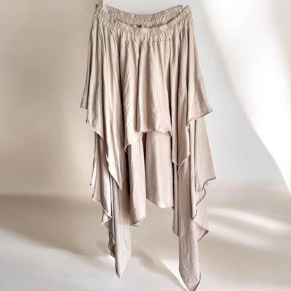 Stufen Rock "TIERED", beige