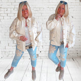 Jeansjacke "SABBIA BLOSSOM", sand