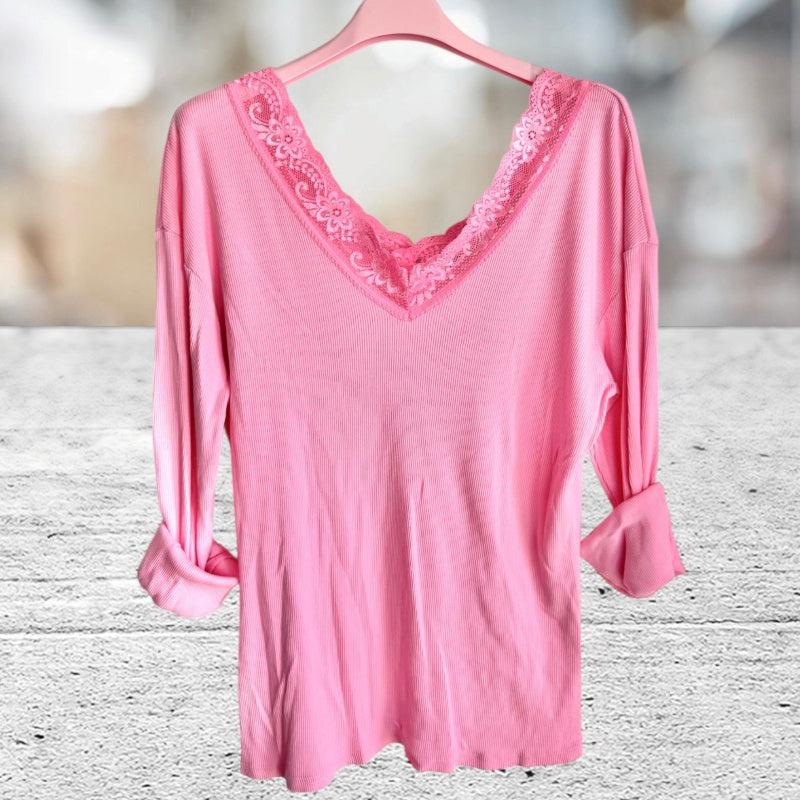 Longsleeve "DOUBLE LACE" mit Spitze