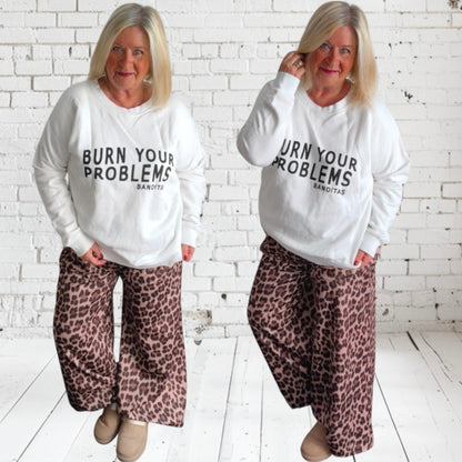 Sweatshirt "BURN YOUR PROBLEMS" von BANDITAS from MARSEILLE