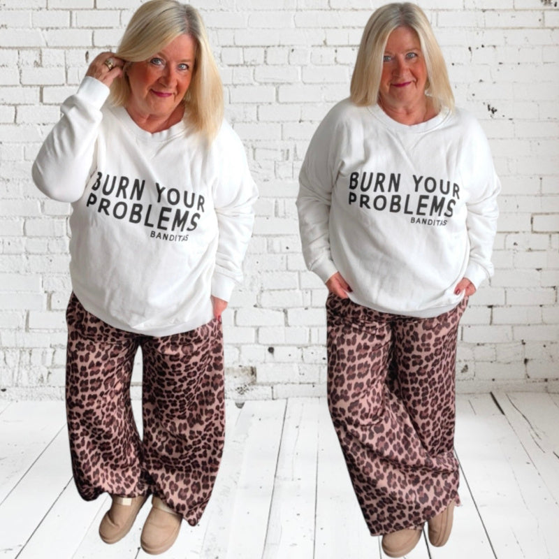 Sweatshirt "BURN YOUR PROBLEMS" von BANDITAS from MARSEILLE