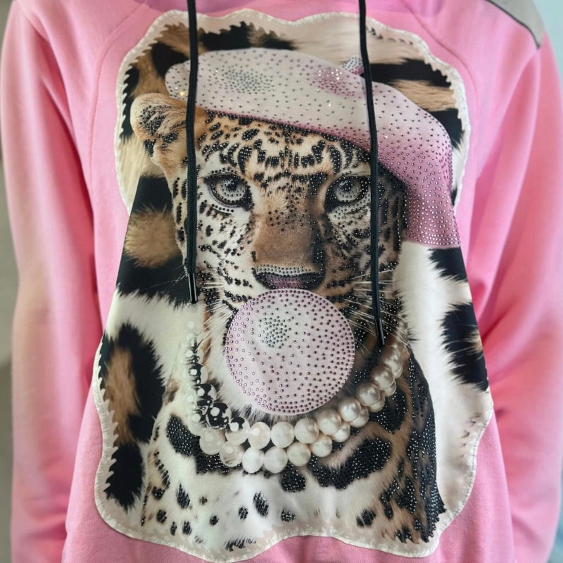 ROSE Hoodie "TIGER BUBBLE GUM", rosa