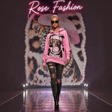 ROSE Hoodie "TIGER BUBBLE GUM", rosa