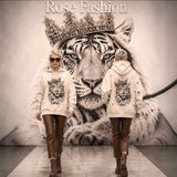 ROSE Hoodie "TIGER KING", beige