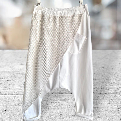 Baggy Hose "IN STYLE" mit Netz-Design, offwhite
