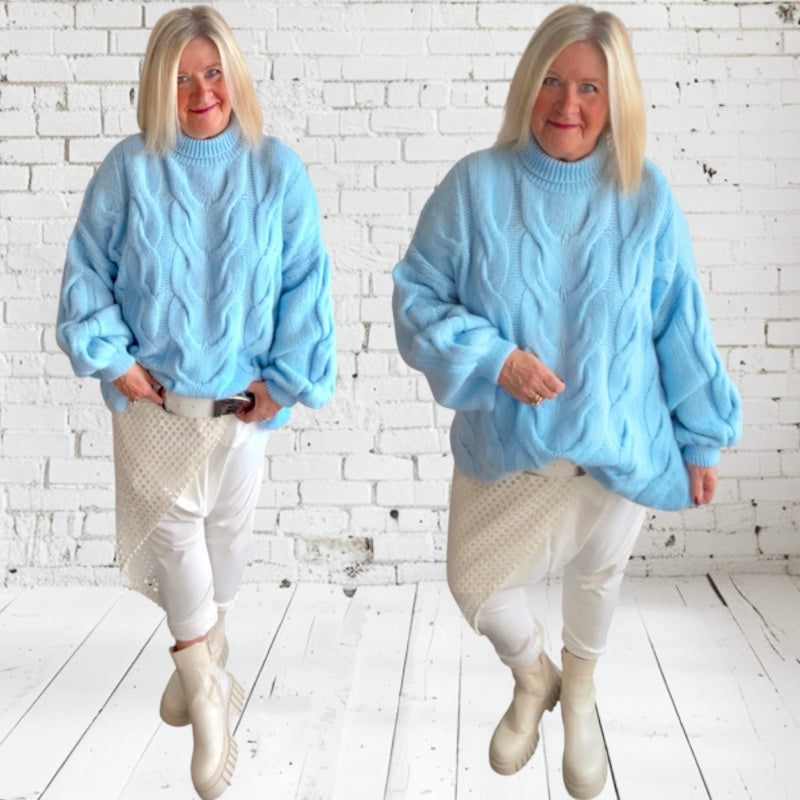 Baggy Hose "IN STYLE" mit Netz-Design, offwhite