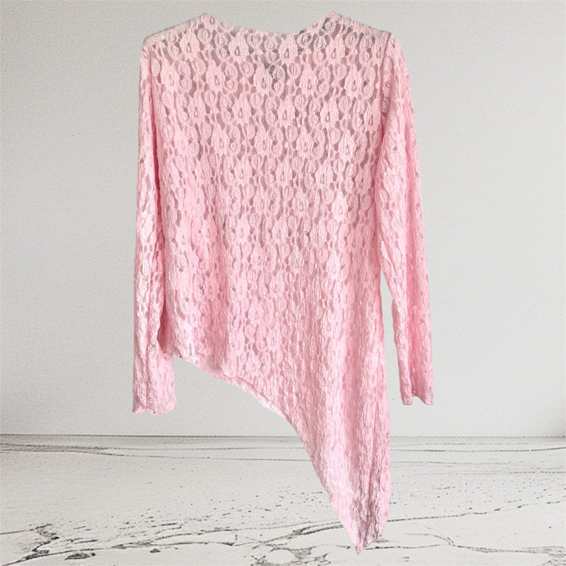 Spitzenshirt asymmetrisch "LACE" - in 4 Farben