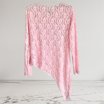 Spitzenshirt asymmetrisch "LACE" - in 4 Farben