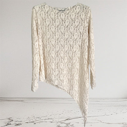 Spitzenshirt asymmetrisch "LACE" - in 4 Farben