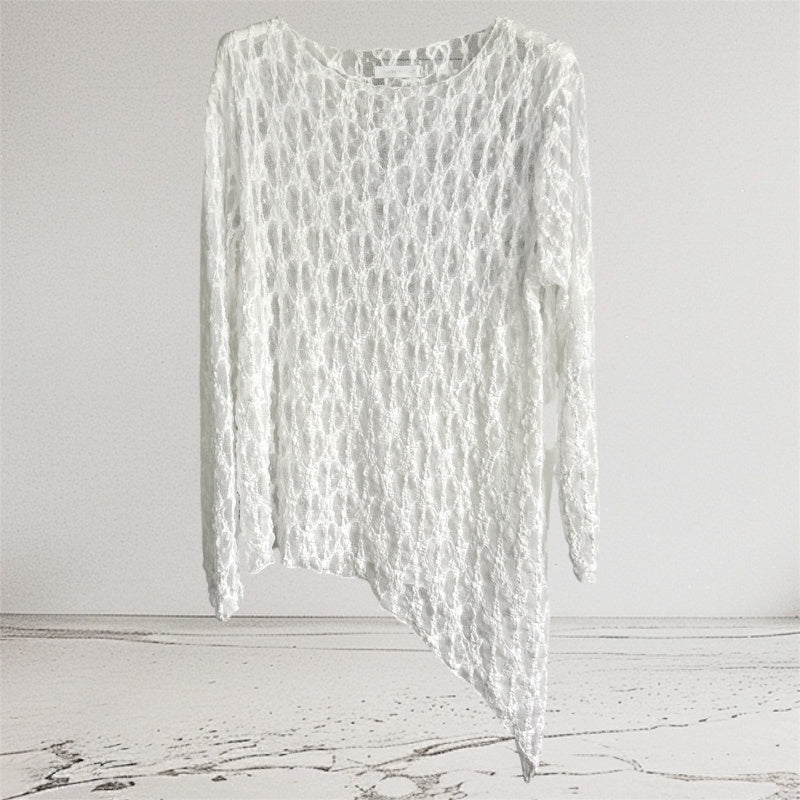Spitzenshirt asymmetrisch "LACE" - in 4 Farben