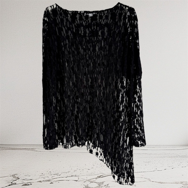 Spitzenshirt asymmetrisch "LACE" - in 4 Farben
