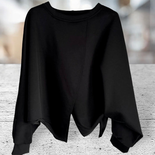 Viskose Sweatshirt "SWING", schwarz