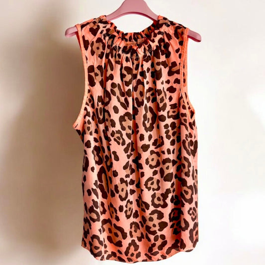 Seiden Viskose Top "LEO", neonorange