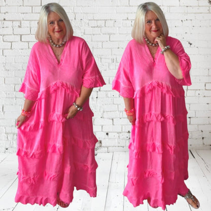 Maxi Kleid "SPIRIT FLY", neonpink
