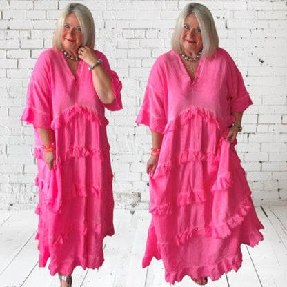 Maxi Kleid "SPIRIT FLY", neonpink