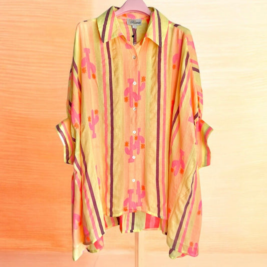 oversized Bluse "JUCE", neon