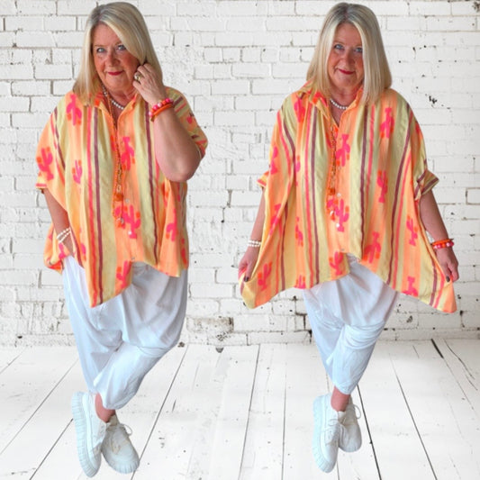 oversized Bluse "JUCE", neon