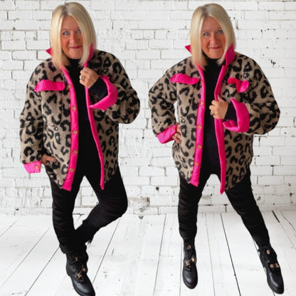 Teddy Hemd Jacke "PINK LEO LOVE"